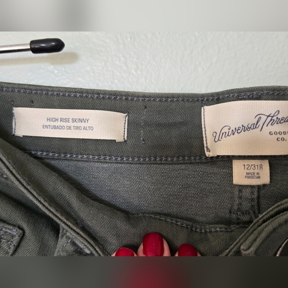 NWT Olive green Universal Thread High Rise Skinny Jeans 12/31 - Picture 3 of 4